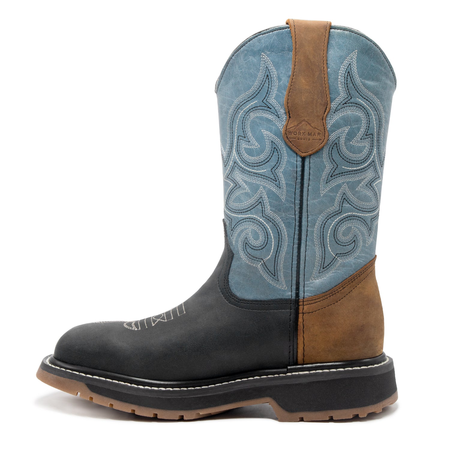Bota de Trabajo estilo Vaquero "Caballero Azul" / Suela de uso Industrial / Casco de Poliamida