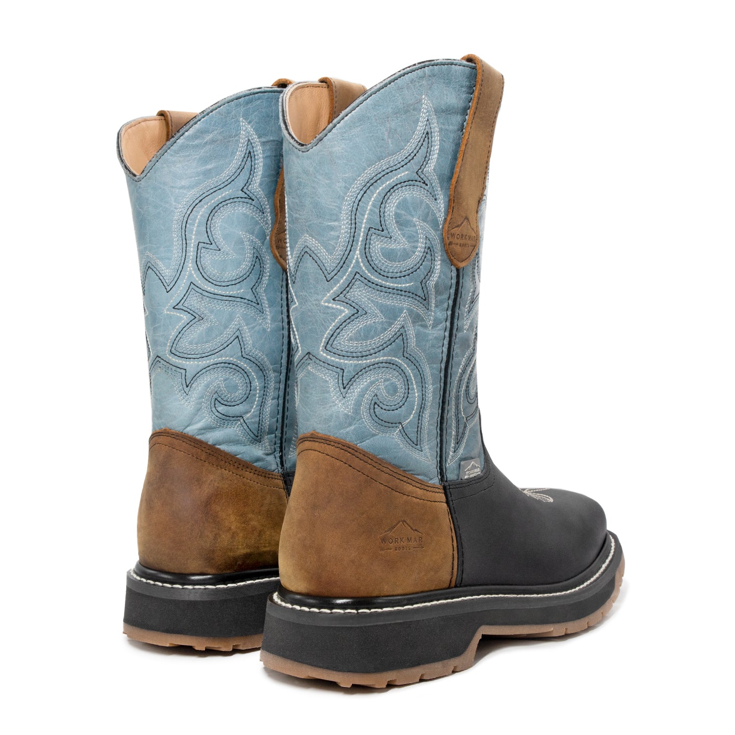Bota de Trabajo estilo Vaquero "Caballero Azul" / Suela de uso Industrial / Casco de Poliamida