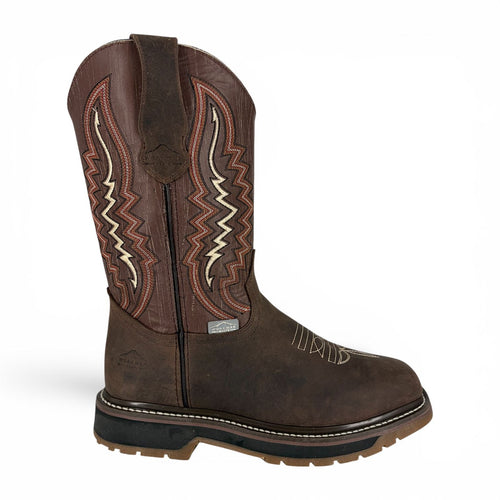 Bota de Trabajo Ariat | Casco de Poliamida | Piel Crazy Choco y Alazán Café