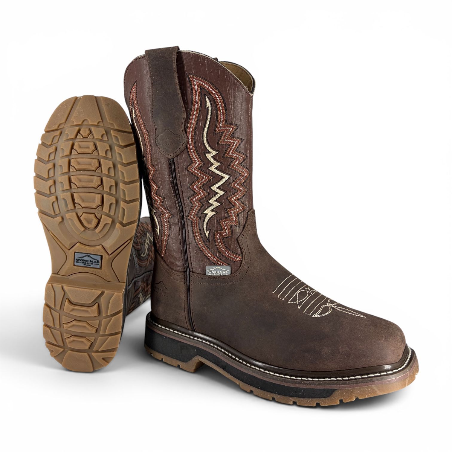 Bota de Trabajo Ariat | Casco de Poliamida | Piel Crazy Choco y Alazán Café