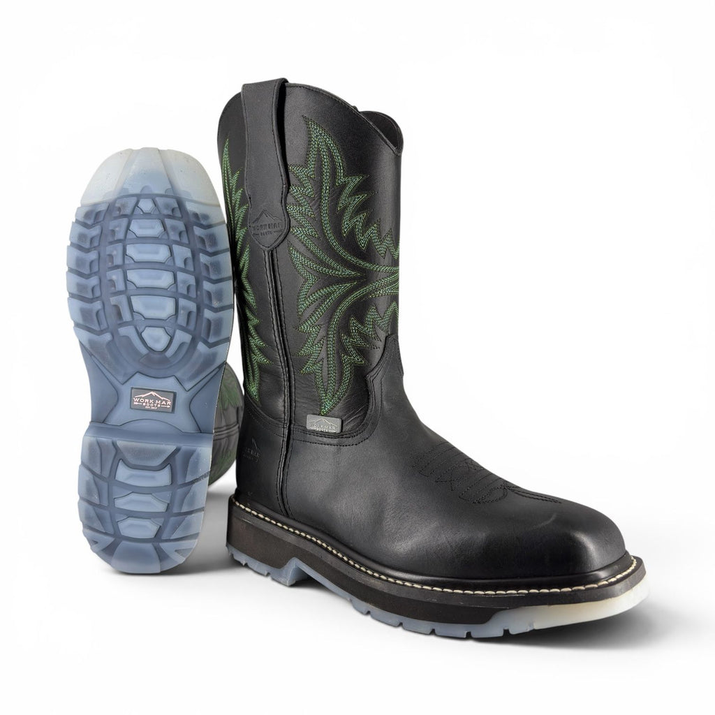 Bota de Trabajo Ariat para Caballero | Casco de Protección | Piel Pull Negro y Alazán Negro