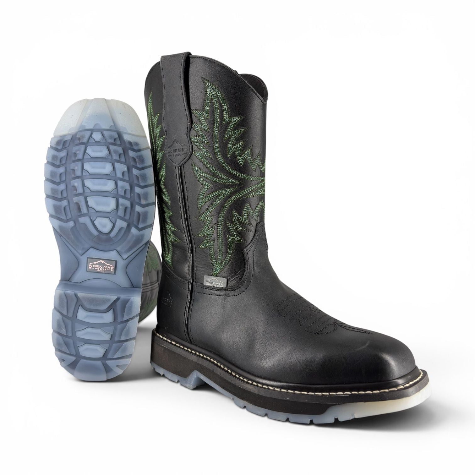 Bota de Trabajo Ariat para Caballero | Casco de Protección | Piel Pull Negro y Alazán Negro