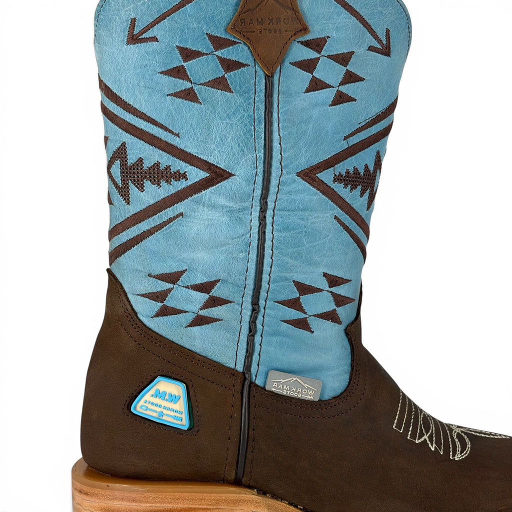 Bota Vaquera de Mujer "Cielo Azteca" Enteramente de cuero