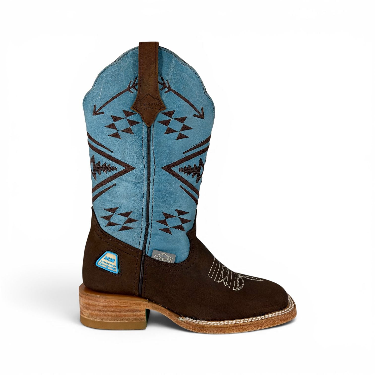 Bota Vaquera de Mujer "Cielo Azteca" Enteramente de cuero