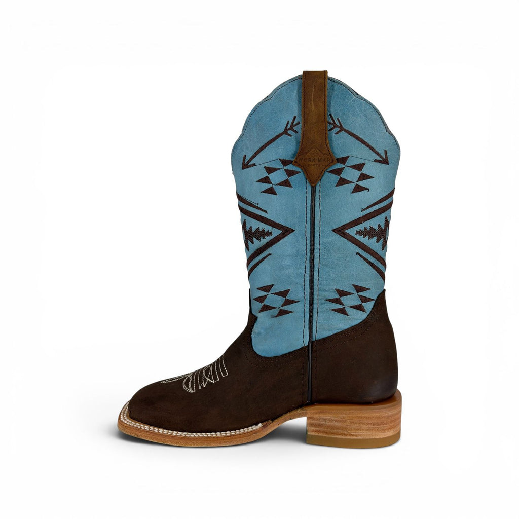 Bota Vaquera de Mujer "Cielo Azteca" Enteramente de cuero
