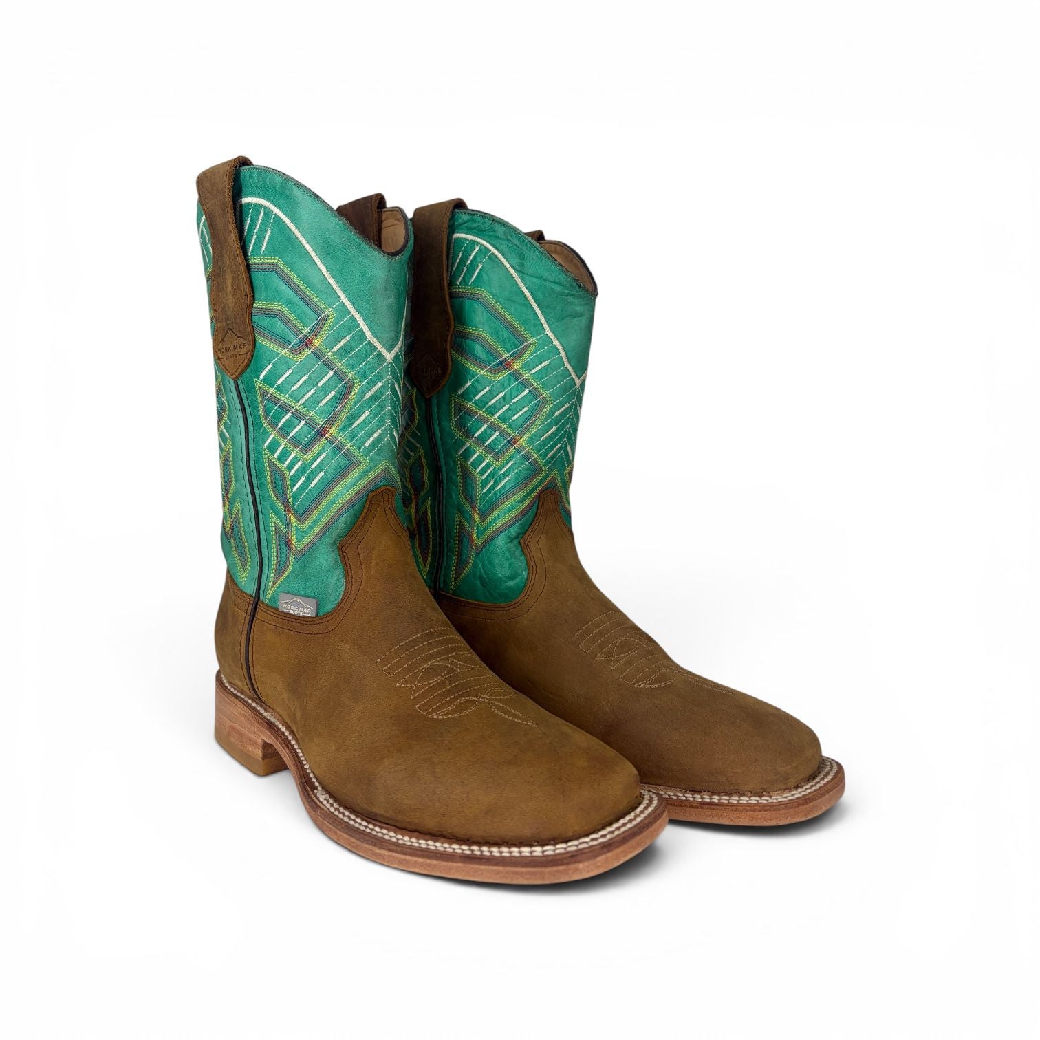 Bota Vaquera Crazy Miel Tubo Alazán Verde